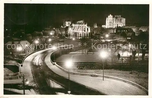 Beauvais Pont de Paris la nuit sous la neige Beauvais