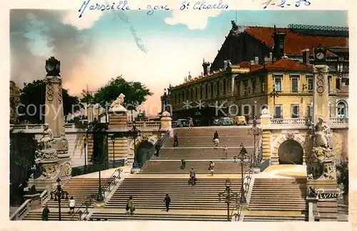 Marseille_Bouches du Rhone Escalier Monumental Gars St Charles Marseille