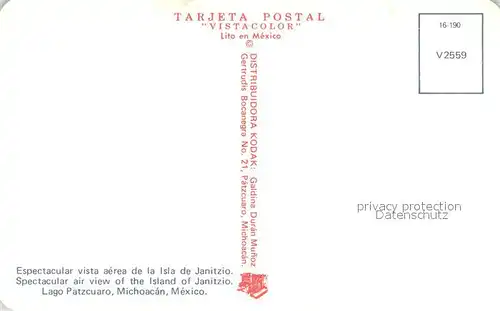 Michoacan Fliegeraufnahme Isla de Janitzio Michoacan