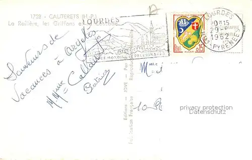 Cauterets La Raillere les Griffons et la Cascade Cauterets