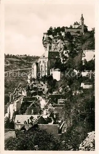 Rocamadour Vue generale prise de la route d arrivee Rocamadour
