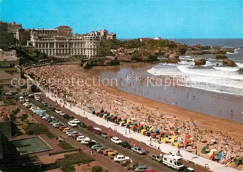 Biarritz_Pyrenees_Atlantiques Grande plage et les casinos Rocher de la Vierge Biarritz_Pyrenees