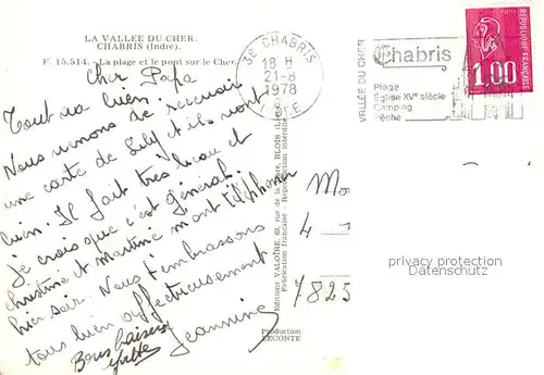 Chabris La plage et le pont sur le Cher Chabris