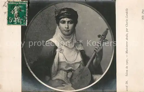 Verlag_Salon_de_1907_Nr. 2108 Musicienne Arabe par Charles Landelle  
