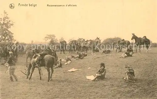 AK / Ansichtskarte Militaria_Belgien Armee Belge Reconnaissance d officiers  Militaria Belgien
