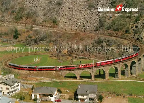 Eisenbahn Bernina Express Rh?tische Bahn Kehrviadukt Brusio  Eisenbahn