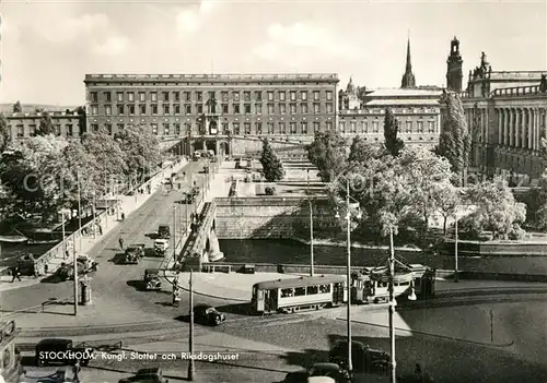 Strassenbahn Stockholm Slottet Riksdagshuset 