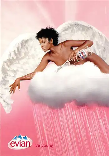 Werbung_Reklame Wasser Evian Frau Engelsfl?gel Wolke 