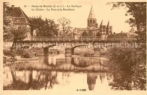 Paray le Monial Basilique Cloitre Pont et Bourbince Paray le Monial