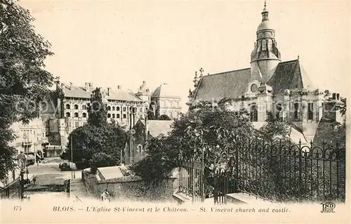 Blois_Loir_et_Cher Eglise St Vincent et le Chateau  Blois_Loir_et_Cher