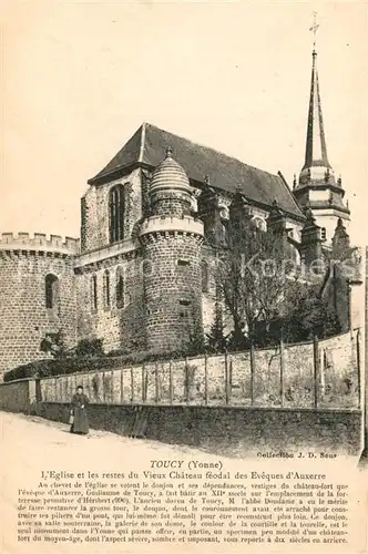 Toucy Eglise et les restes du Vieux Chateau feodal des Eveques d Auxerre Toucy