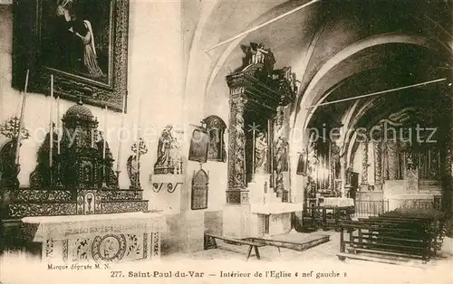 Saint Paul du Var Interieur de lEglise et nef gauche 