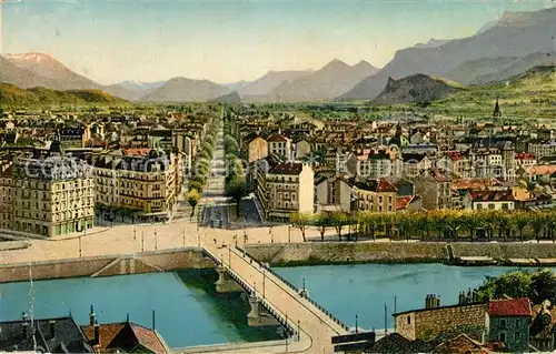 Grenoble Vue generale Place de la Bastille et Cours St Andre Grenoble