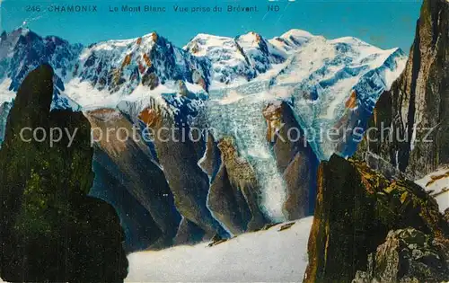 Chamonix Le Mont Blanc Vue prise du Brevent Chamonix