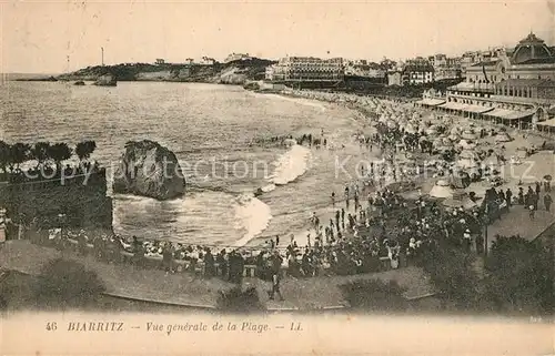 Biarritz_Pyrenees_Atlantiques Vue generale de la Plage Biarritz_Pyrenees