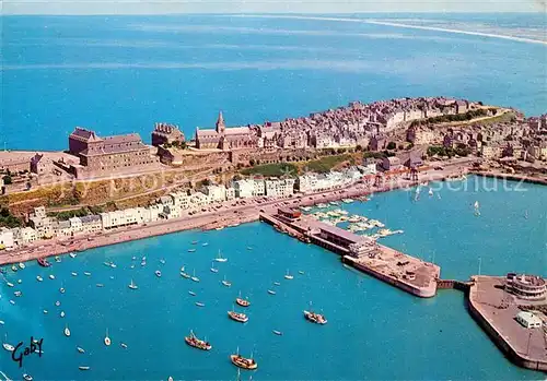 Granville_Manche Port des yachts Eglise Notre Dame vue aerienne Granville_Manche