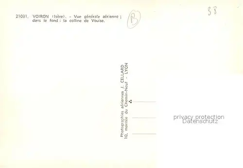 Voiron Vue aerienne au fond la Colline de Vouise Voiron