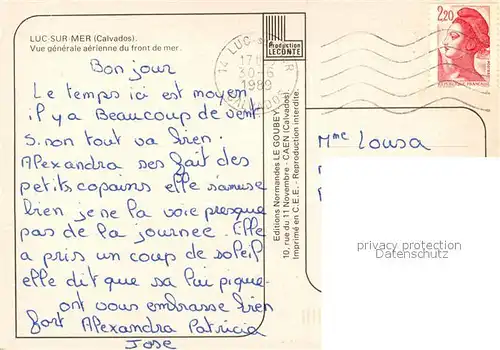 Luc sur Mer Vue aerienne du front de mer Luc sur Mer