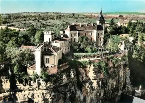 Rocamadour Chateau et Remparts vue aerienne Rocamadour