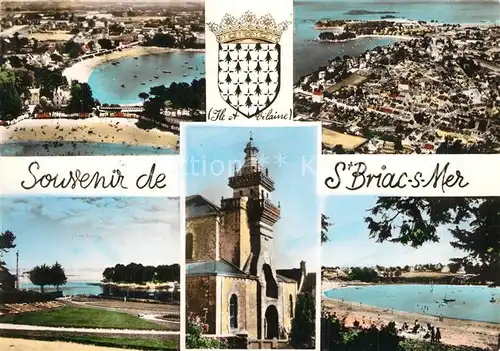Saint Briac sur Mer Souvenir de la ville Eglise Plage vue aerienne Saint Briac sur Mer