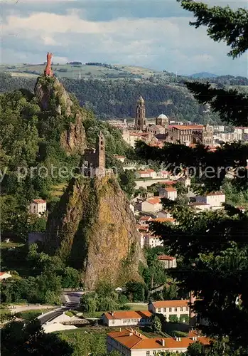 Le_Puy en Velay Panorama Cathedrale Rocher Corneille Statue Le_Puy en Velay