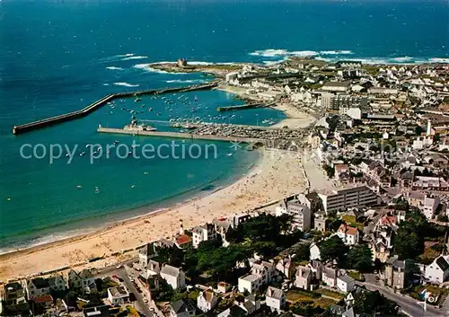 Quiberon_Morbihan Grande plage et le port vue aerienne Quiberon Morbihan