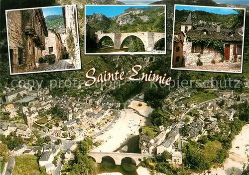 Sainte Enimie Village medieval au coeur des Gorges du Tarn vue aerienne Sainte Enimie