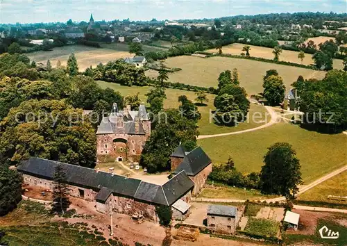 Cerisy la Salle Chateau et panorama aerien du bourg Cerisy la Salle
