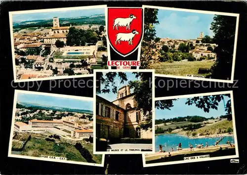 Lectoure Vue generale Lycee C.E.S. Musee Tribunal Lac des 3 Vallees Plage Lectoure