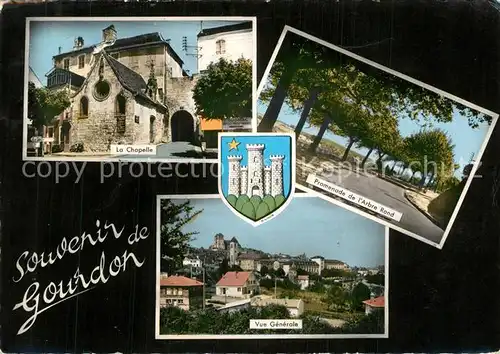 Gourdon_Lot Chapelle Promenade de l Arbre Rond vue generale Gourdon Lot