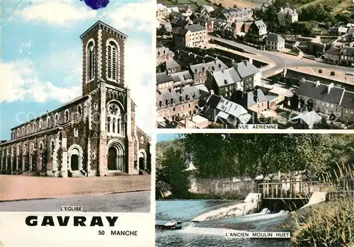 Gavray Eglise ancien Moulin Huet vue aerienne Gavray