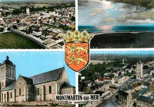 Montmartin sur Mer Eglise Plage vue aerienne Montmartin sur Mer