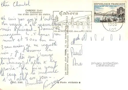 Cahors La Cathedrale vue d une galerie du cloitre Cahors