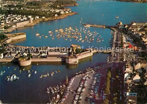 Concarneau_Finistere Entree du port Ville close et son Beffroi Fortifications de Vauban le Cabellou vue aerienne Concarneau_Finistere