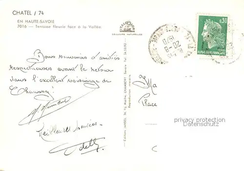 Chatel_Haute Savoie Terrasse fleurie face a la Vallee Alpes Chatel Haute Savoie