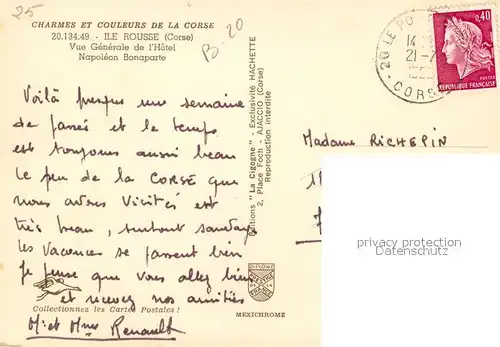 Ile_Rousse Vue generale de l Hotel Napoleon Bonaparte Ile_Rousse