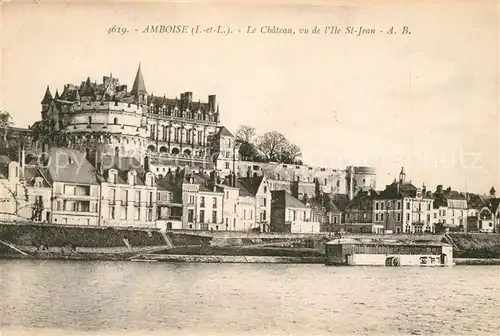 Amboise Chateau vu de l Ile Saint Jean Amboise