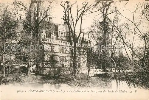 Azay le Rideau Chateau et le parc vus des bords de l Indre Azay le Rideau