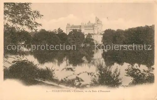 Pierrefonds_Oise Chateau vu du Bois d Haucourt Pierrefonds Oise