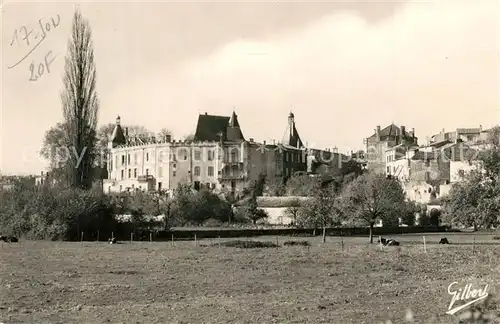 Jonzac Chateau vu de la Prairie Jonzac