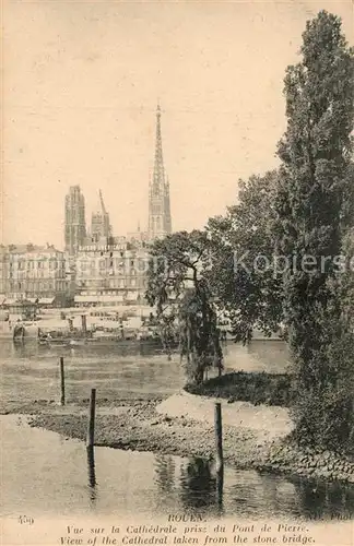 Rouen Vue sur la Cathedrale prise du Pont de Pierre Rouen