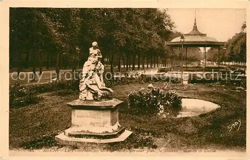 Agen_Lot_et_Garonne Promenade du Gravier Statue Samson et Dalila Pavillon Agen_Lot_et_Garonne