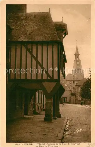 Dinan Vieilles Maisons de la Place Saint Sauveur Tour de l Horloge Dinan