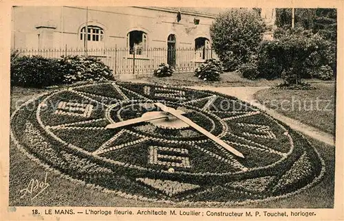 Le_Mans_Sarthe Horloge fleurie Blumenuhr Le_Mans_Sarthe