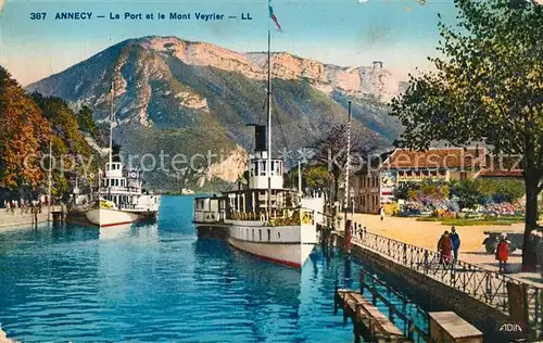 Annecy_Haute Savoie Le Port Bateaux Mont Veyrier Alpes Annecy Haute Savoie