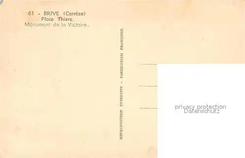 Brive_Correze Place Thiers Monument de la Victoire  Brive Correze