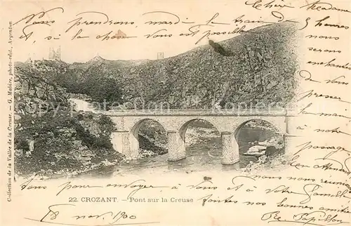 Crozant Pont sur la Creuse  Crozant