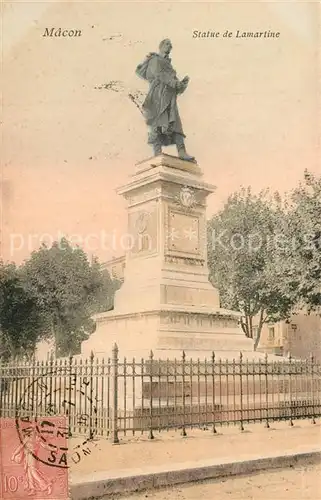 Macon_Saone et Loire Statue de Lamartine Macon Saone et Loire