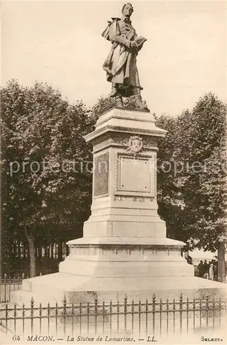 Macon_Saone et Loire Statue de Lamartine Macon Saone et Loire