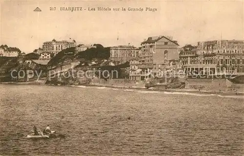 Biarritz_Pyrenees_Atlantiques Les Hotels sur la Grande Plage Biarritz_Pyrenees
